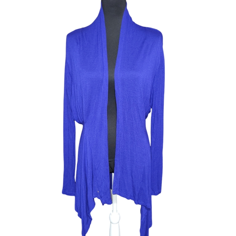 Zenana Signature royal blue long sleeve open lightweight cardigan Size 1X